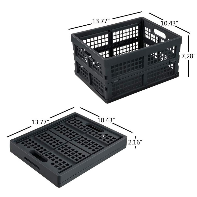 AnnkkyUS 3-pack Folding Crates for Storage, 15 Liters Plastic Collapsible Crates Bins - Image 2
